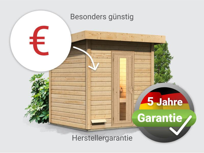 Osb smart choice Saunahaus Hella 2  38 mm - ohne Ofen - inkl. Dacheindeckung und Fußboden