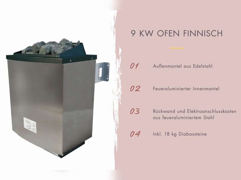 Osb smart choice Saunahaus Patio 1, 38 mm naturbelassen -inkl. 9 kW Ofen ext. Steuerung- inkl. Dache