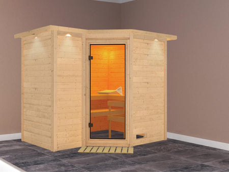 Sahib 2 - Karibu Sauna ohne Ofen - mit Dachkranz -