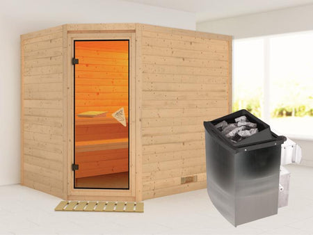 Tanami - Karibu Sauna inkl. 9-kW-Ofen - ohne Dachkranz -