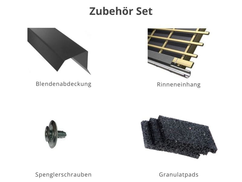 Zubehör Set für Karibu Gartenhaus Retola 4 mit Anbauschrank und Anbaudach 2,80 Meter, terragrau