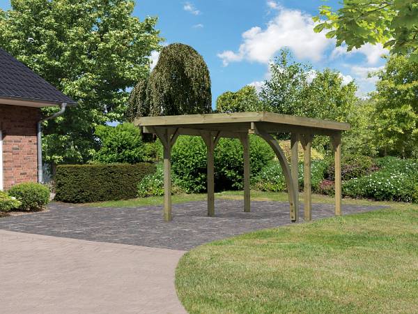 Karibu Carport Classic Einzel 1 mit 1 Einfahrtsbogen kdi Karibu Carport Classic Einzel 1 mit 1 Einfahrtsbogen kdi