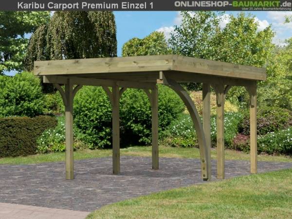 Karibu Carport Premium Einzel 1 mit 1 Einfahrtsbogen kdi Karibu Carport Premium Einzel 1 mit 1 Einfahrtsbogen kdi