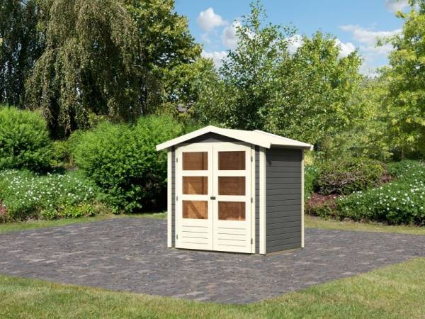 Karibu Woodfeeling Gartenhaus Amberg 1 terragrau Karibu Woodfeeling Gartenhaus Amberg 1 terragrau