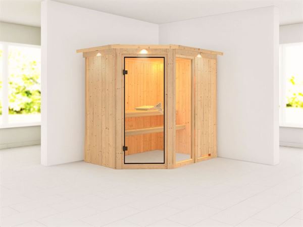 Fiona 1 - Karibu Sauna ohne Ofen - mit Dachkranz - Fiona 1 - Karibu Sauna ohne Ofen - mit Dachkranz -