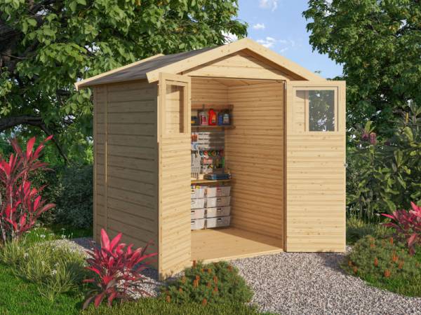 Karibu Gerätehaus Dahme 2 natur 14 mm Karibu Gerätehaus Dahme 2 natur 14 mm