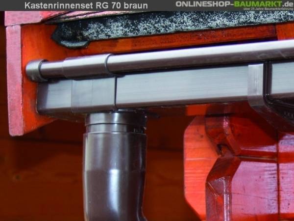 Dachrinnen Set RG 70 braun 400 cm Pultdach Dachrinnen Set RG 70 braun 400 cm Pultdach