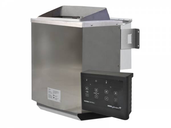 Karibu Bio-Kombiofen 4,5 kW mit externer Steuerung in schwarz Karibu Bio-Kombiofen 4,5 kW mit externer Steuerung in schwarz