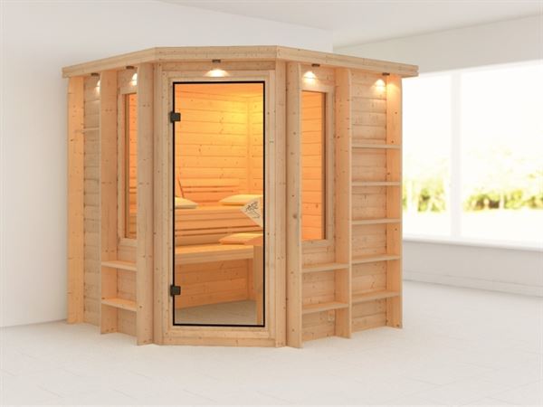 Cortona - Karibu Sauna Premium ohne Ofen Cortona - Karibu Sauna Premium ohne Ofen
