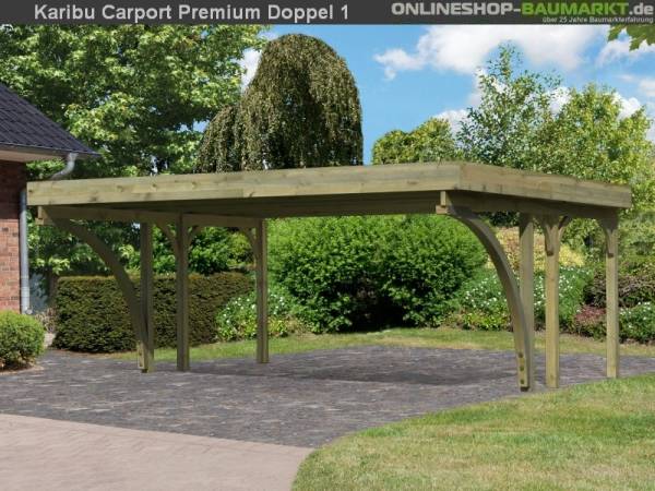 Karibu Carport Premium Doppel 1 mit 2 Einfahrtsbogen kdi Karibu Carport Premium Doppel 1 mit 2 Einfahrtsbogen kdi