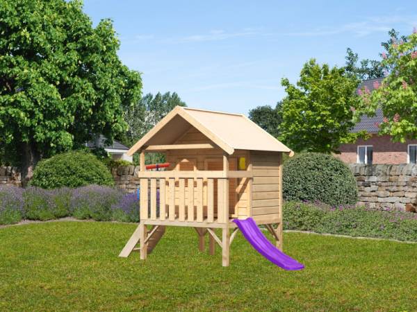 Akubi Spielhaus Mini Sparset mit violetter Rutsche Akubi Spielhaus Mini Sparset mit violetter Rutsche