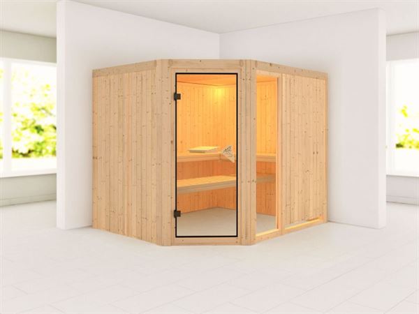Lakura - Karibu Sauna ohne Ofen - mit Rundbogen - Lakura - Karibu Sauna ohne Ofen - mit Rundbogen -
