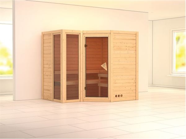 Amara - Karibu Sauna ohne Ofen - ohne Dachkranz - Amara - Karibu Sauna ohne Ofen - ohne Dachkranz -