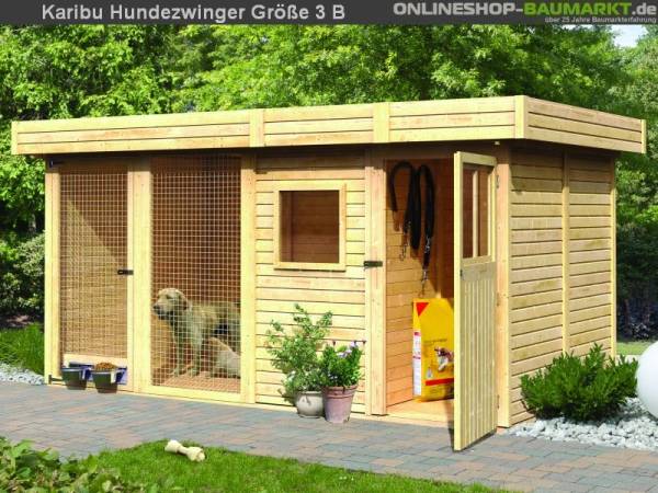 Karibu Hundehütte Hundezwinger Größe 4 B 19 mm Karibu Hundehütte Hundezwinger Größe 4 B 19 mm