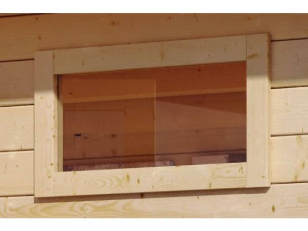 Karibu Fenster natur für 40 mm Sauna Klarglas Iso-Glas Karibu Fenster natur für 40 mm Sauna Klarglas Iso-Glas