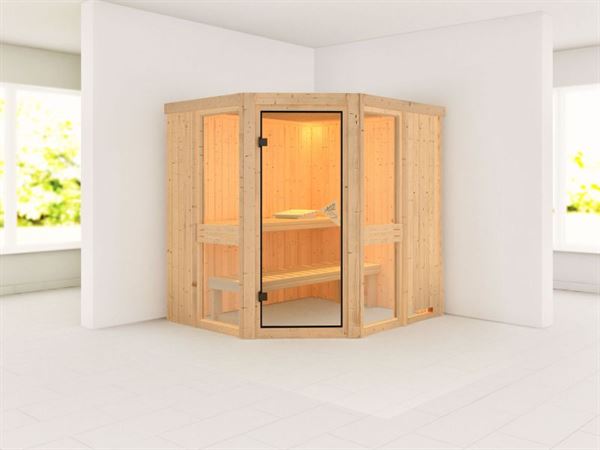 Amelia 1 - Karibu Sauna ohne Ofen - ohne Dachkranz - Amelia 1 - Karibu Sauna ohne Ofen - ohne Dachkranz -